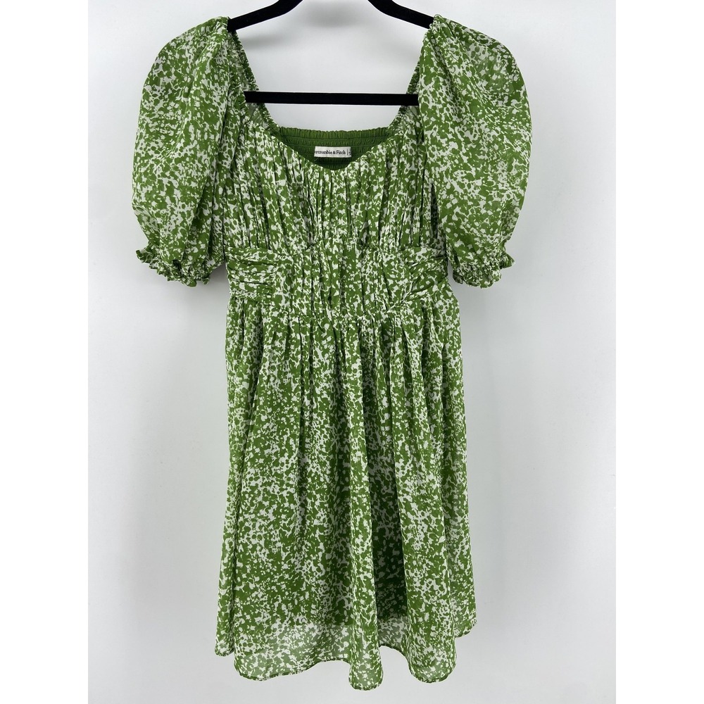 Abercrombie & Fitch Babydoll Dress‎ Womens XS Green Emerson Cottagecore Peasant